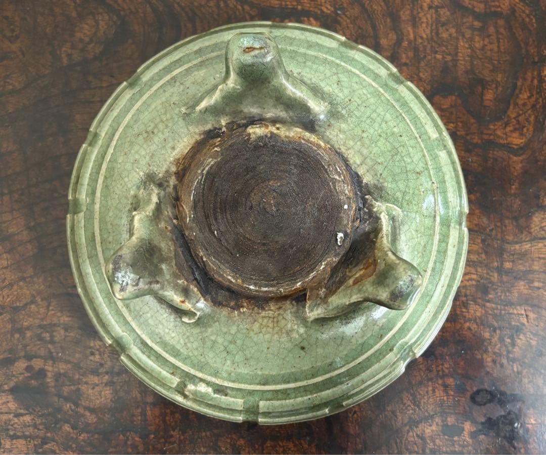 完品!　明時代　龍泉窯青磁香炉　七官青磁 　　(検)唐物 中国古玩 骨董 香爐