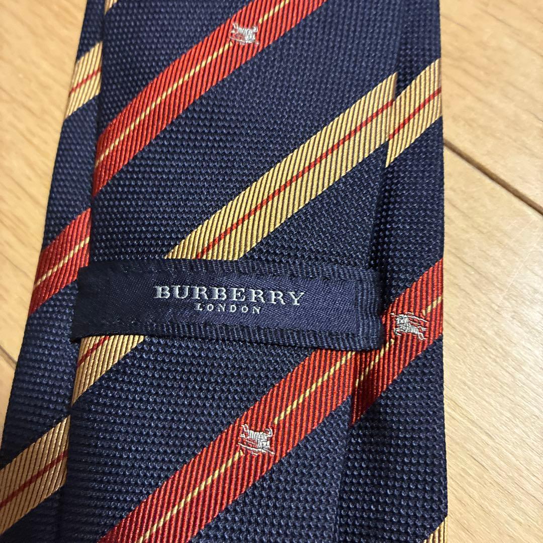 BURBERRY ネクタイ ネイビー ストライプ