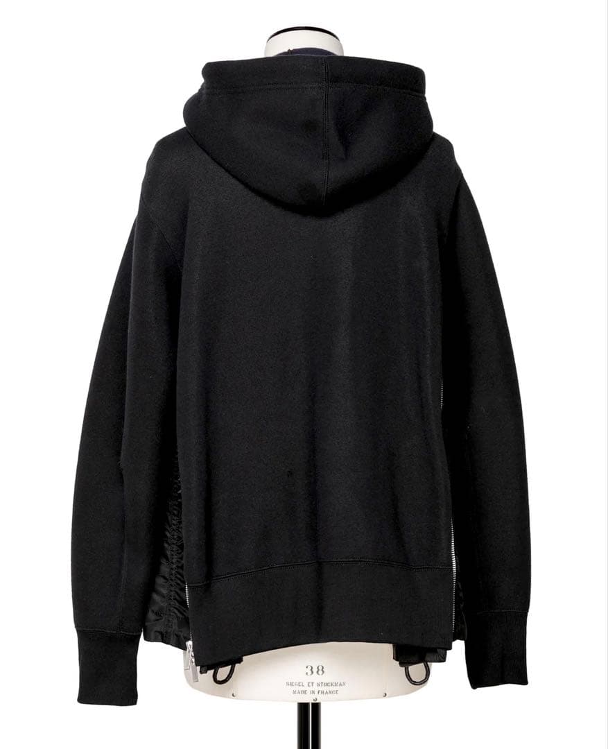 sacai サカイ SpongeSweat x NylonTwillHoodie