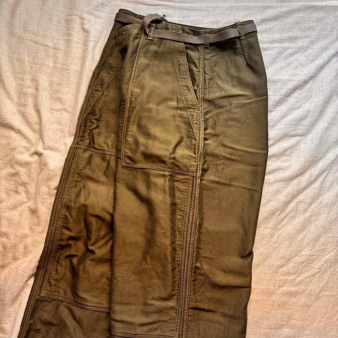 オーベルジュ　コットンモールスキンカーゴパンツ　カーキ44