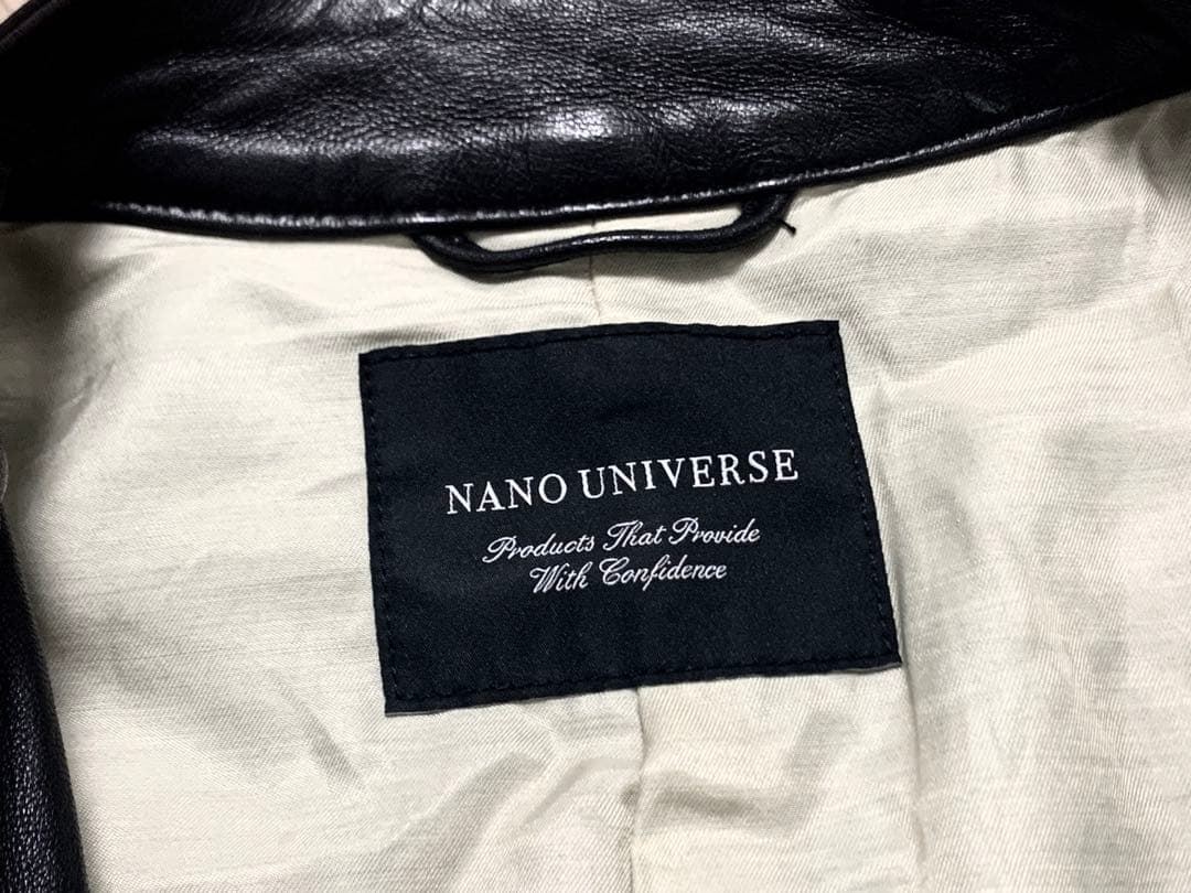 Mサイズ◎NANO UNIVERSE 羊革 ラムレザー 名作 シングルライダース