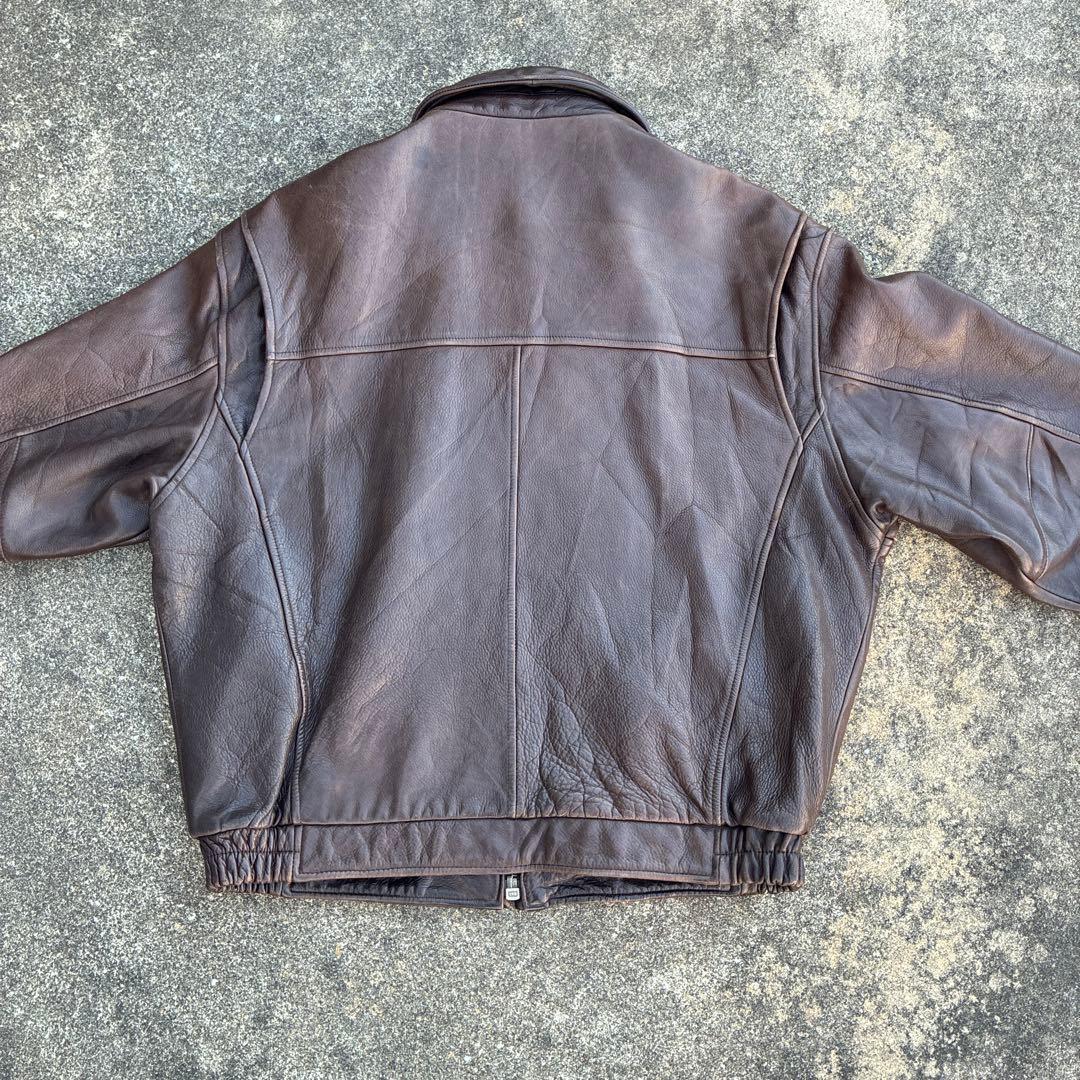 MARC NEW YORK レザージャケット 本革 ブラウン L ユーロ古着