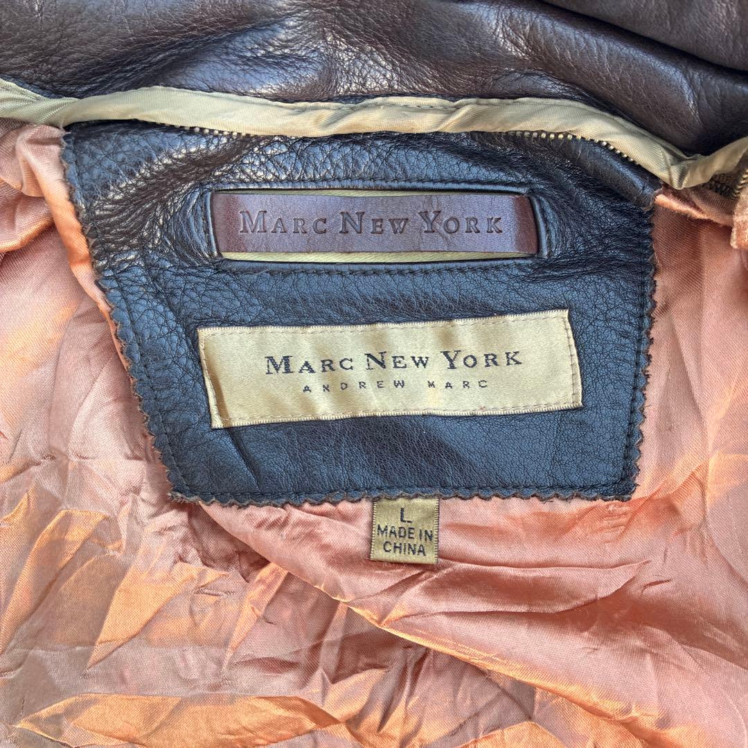 MARC NEW YORK レザージャケット 本革 ブラウン L ユーロ古着