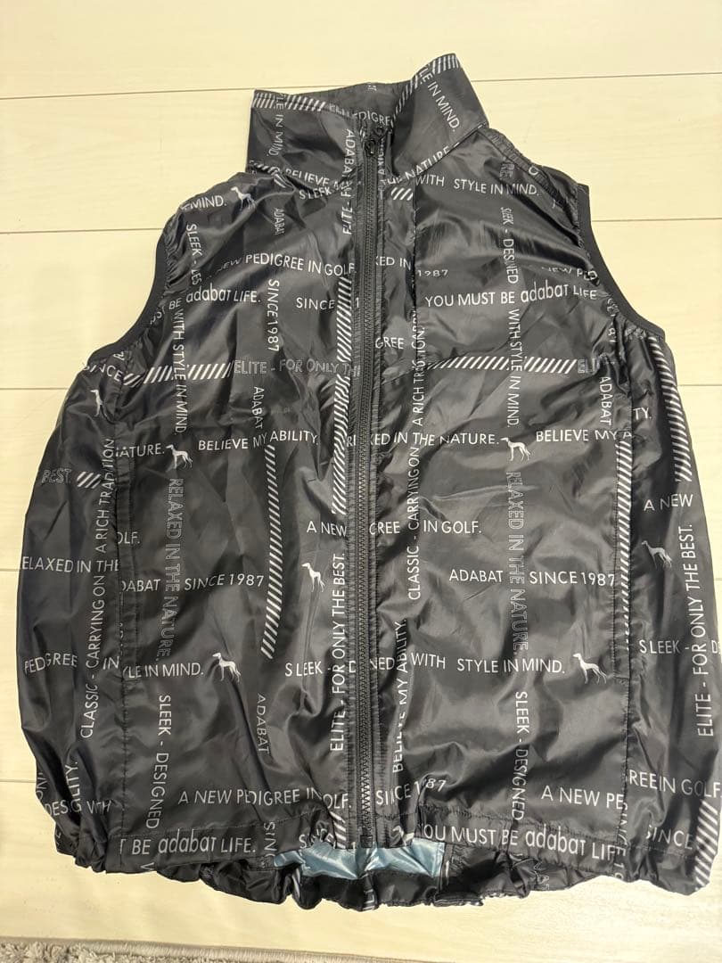 美品！adabat 空調服（R）ロゴチェックベスト ブラック(119)/40