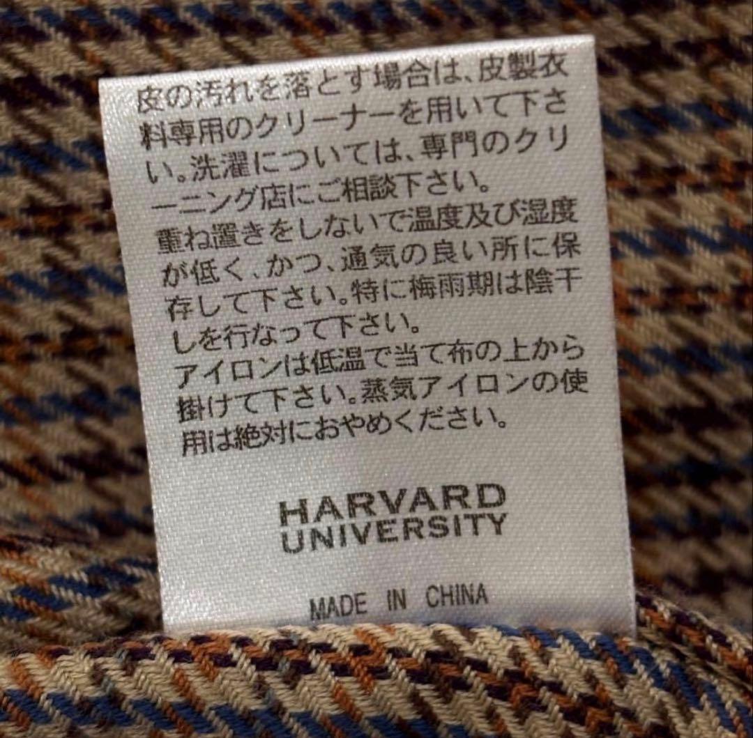 ハーバード大学 ラムレザー ジャケット M 黒 高級感 90s 美品　短丈