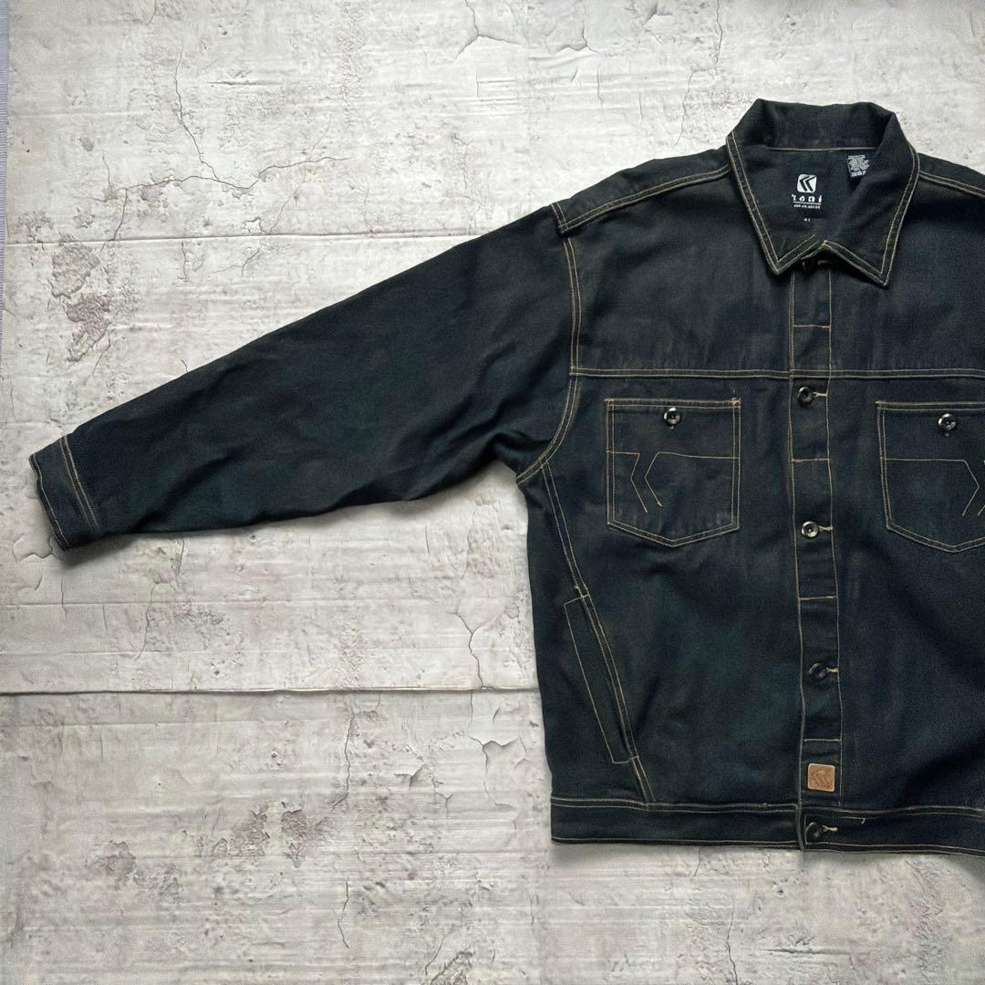 00s karl kani デニムジャケット ブラックデニムビックサイズ XL