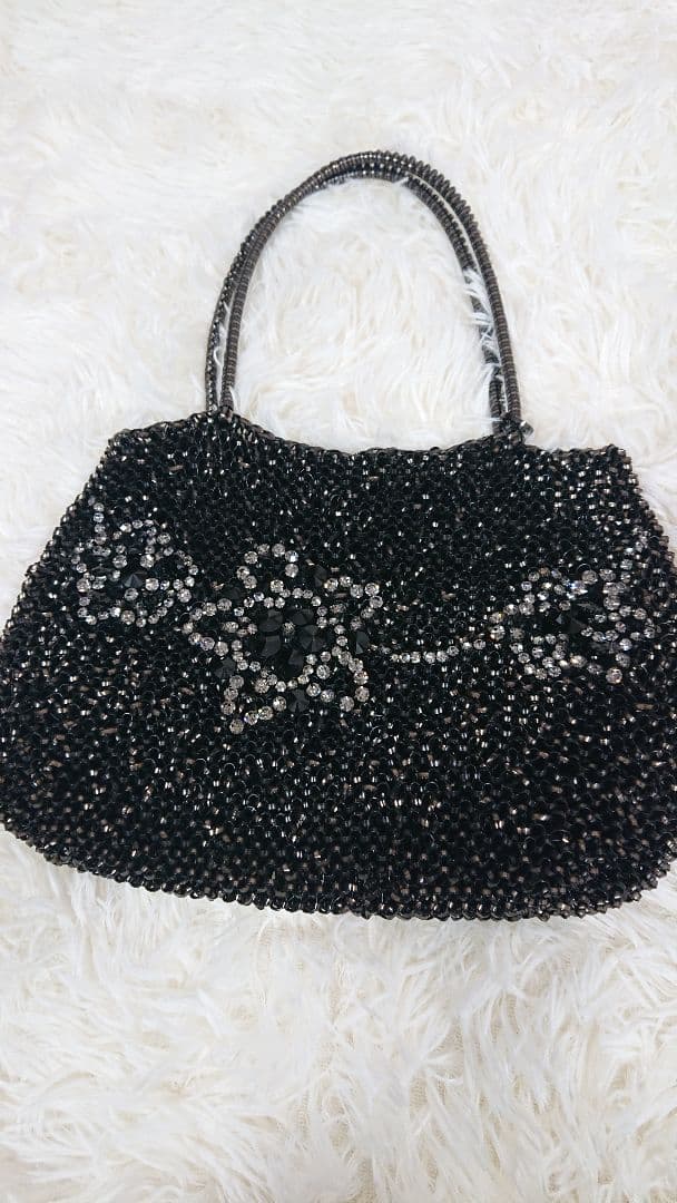 ANTEPRIMA ワイヤーバッグ ブラック ラウンド ドロップ 花