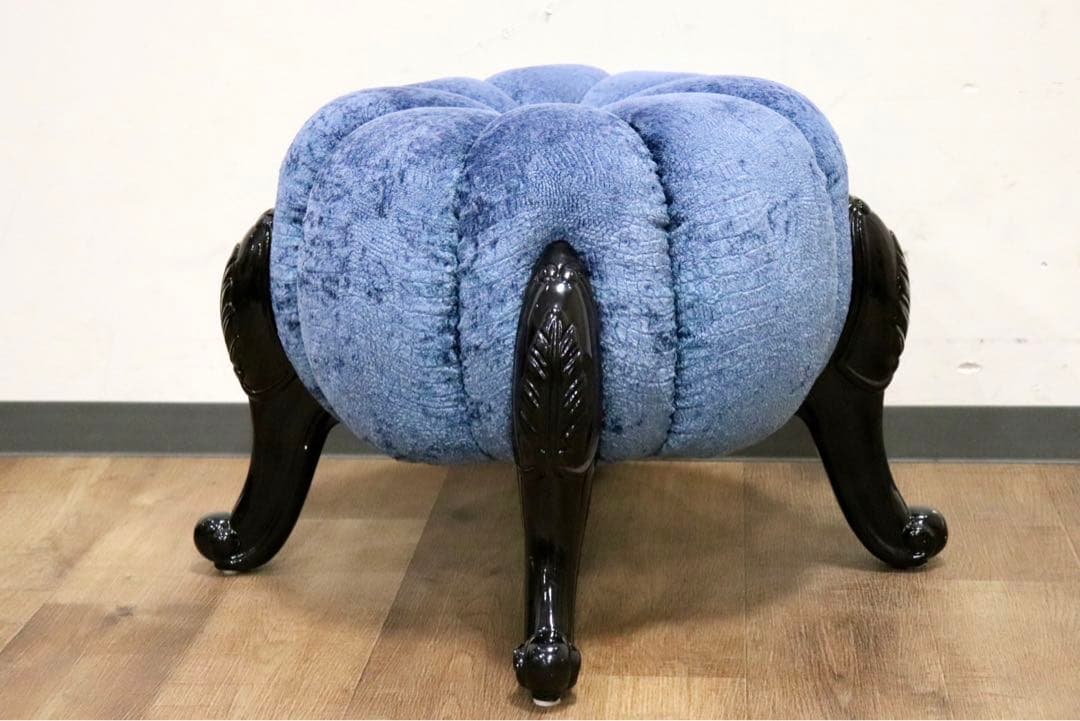 GMHH489A○パンプキンスツール アンティーク調 猫脚 ファブリッ