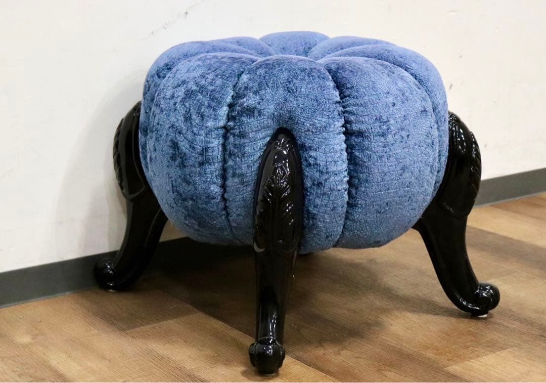 GMHH489A○パンプキンスツール アンティーク調 猫脚 ファブリッ