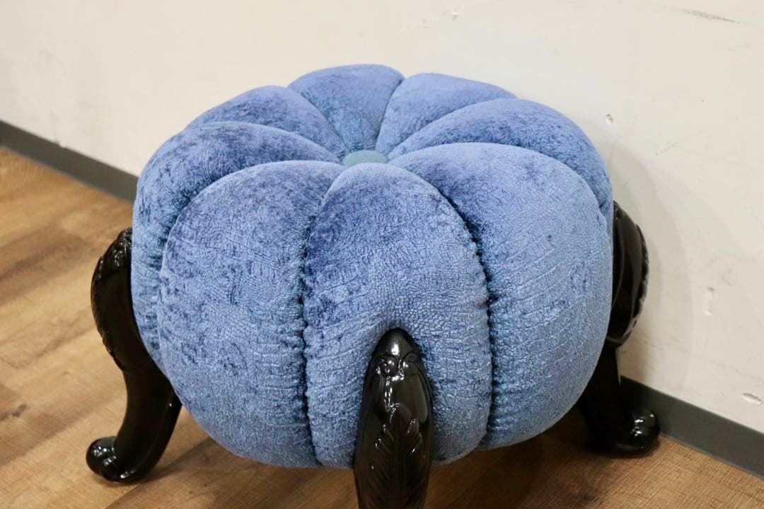 GMHH489A○パンプキンスツール アンティーク調 猫脚 ファブリッ