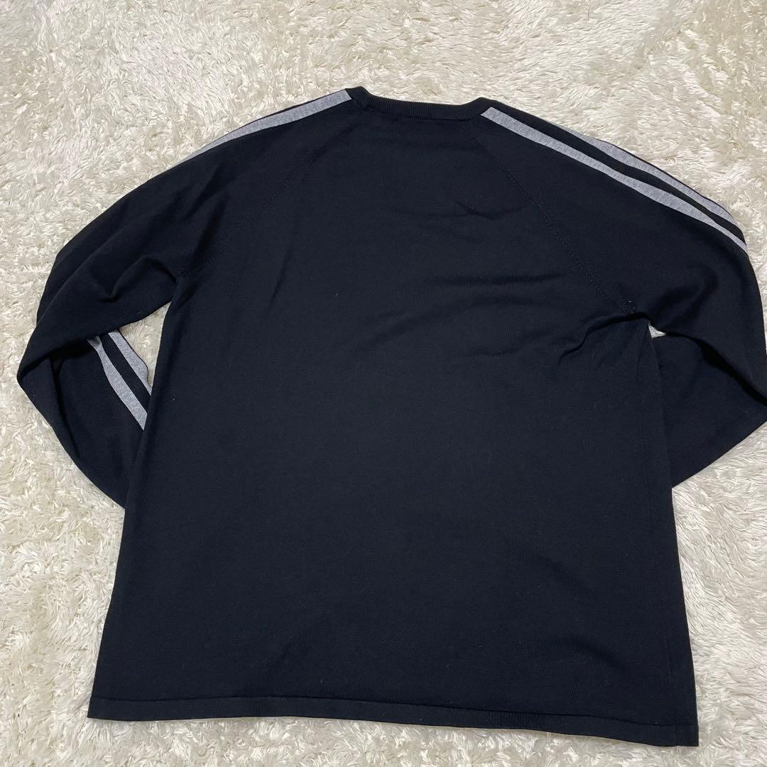 DESCENTE GOLF デサントゴルフブラック ニット　黒　袖ロゴ長袖