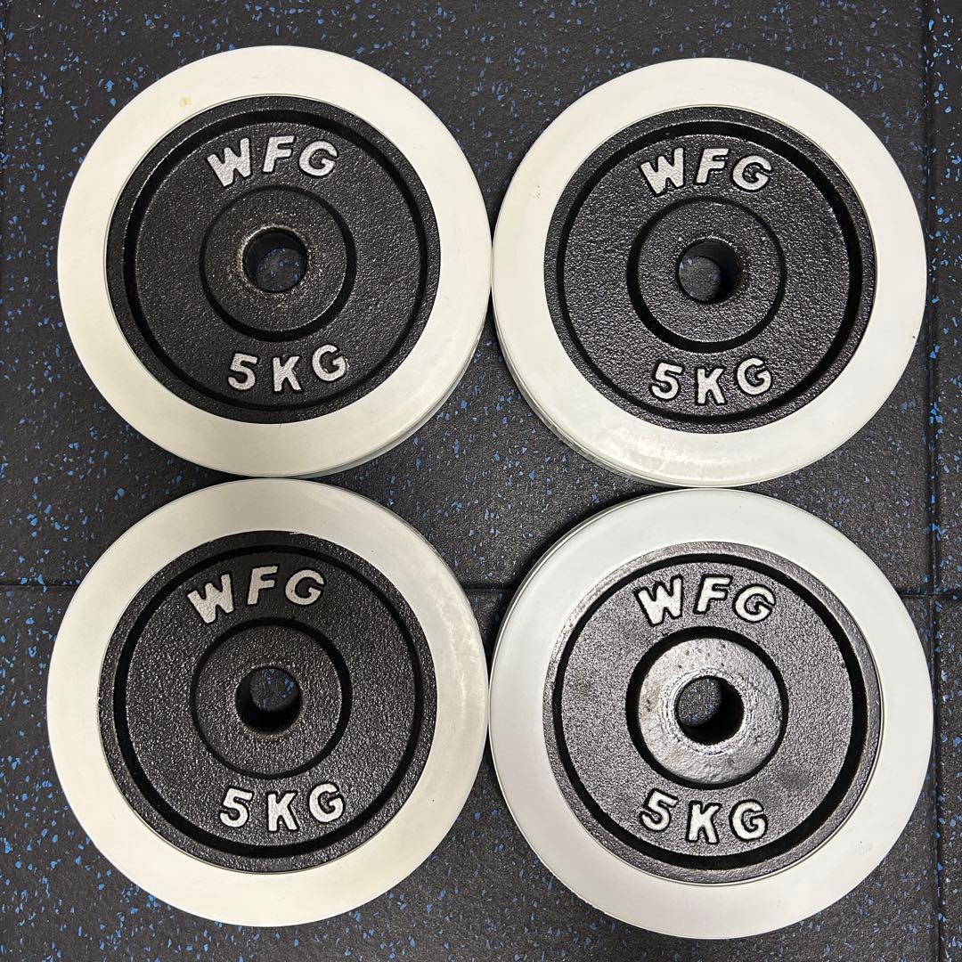 ワイルドフィット 28mm径 白ラバープレート 5kg×4枚セット アイロテック