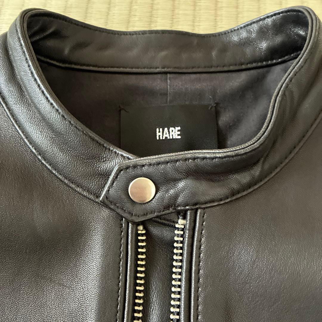 HARE ブラックラムレザー　ブラック　ライダースジャケット　Mサイズ