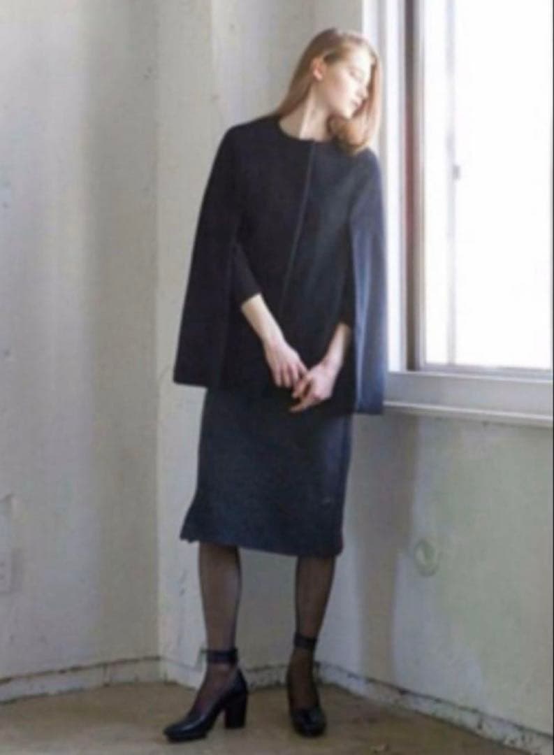 you ozeki ユウオゼキ　ウールマント　ケープマントコート　ブラック