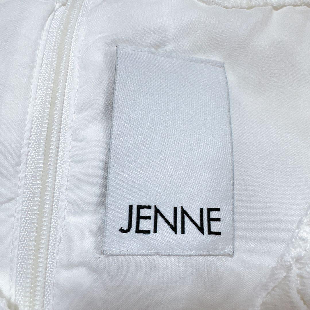 美品 JENNE ジェンヌ 総レース8分フレア袖ワンピース