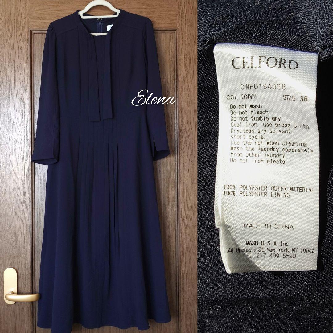 あいです❁CELFORD♡ボウタイ付　プリーツ　ワンピース