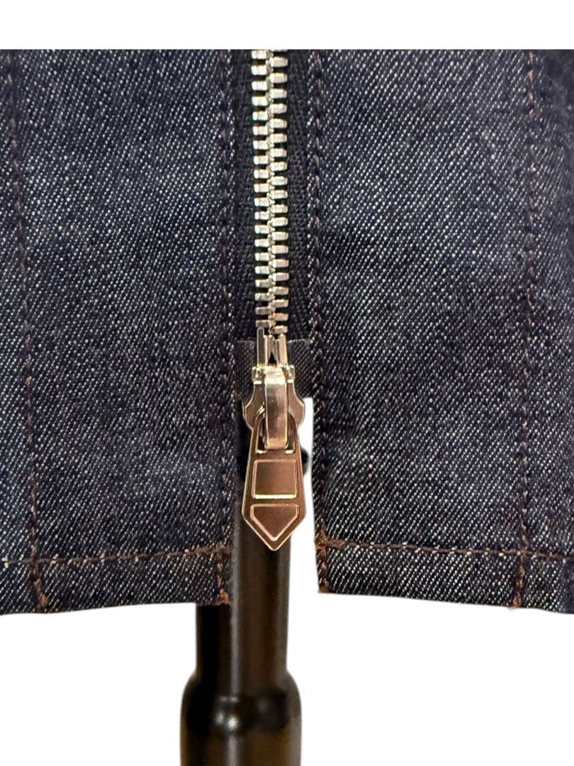 エルメス コットン デニムジャケット メンズ ブルー セリエボタン　38/15