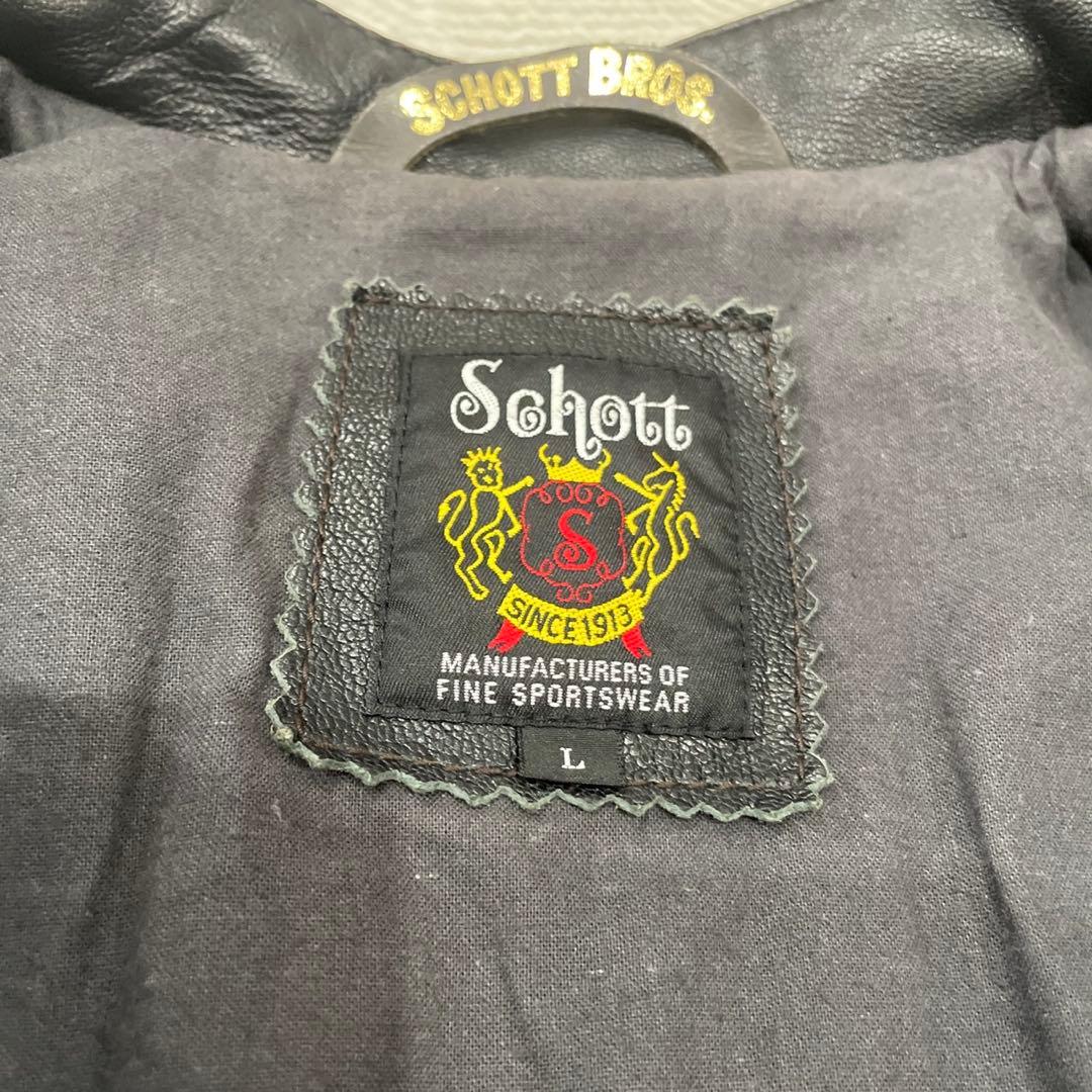 良品L Schott ショット　シングルライダース ジャケット やぎ革　ブラック
