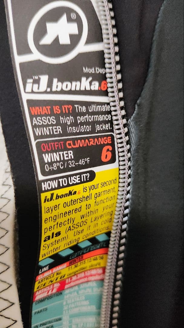 k*a様 ASSOS　アソス　iJ bonka6　ウインタージャケット