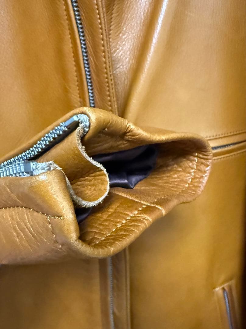 Y’2 LEATHER レザージャケット 38 ブラウン 牛革