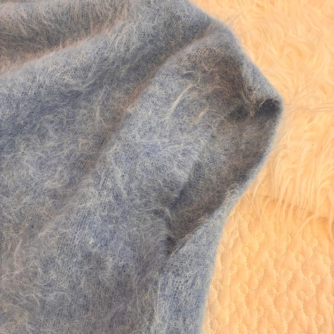美品♡ebure シャギースーリーアルパカハイネックノースリーブニット