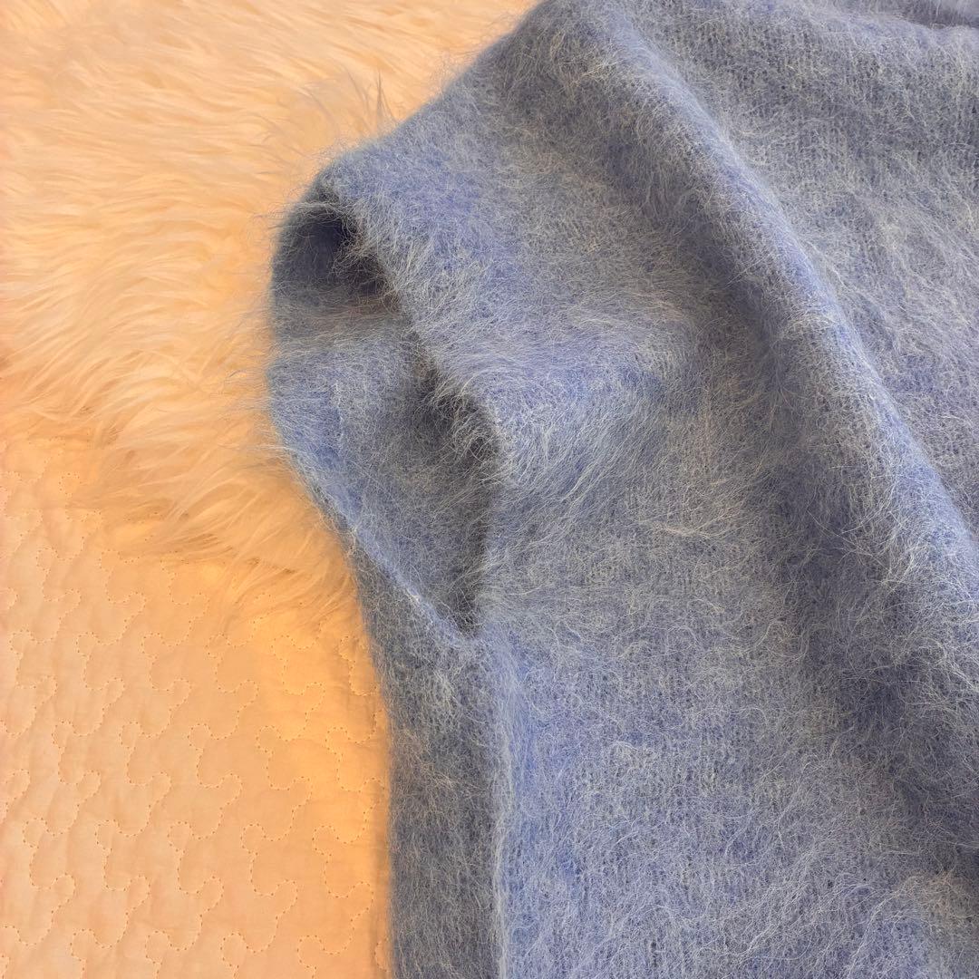 美品♡ebure シャギースーリーアルパカハイネックノースリーブニット