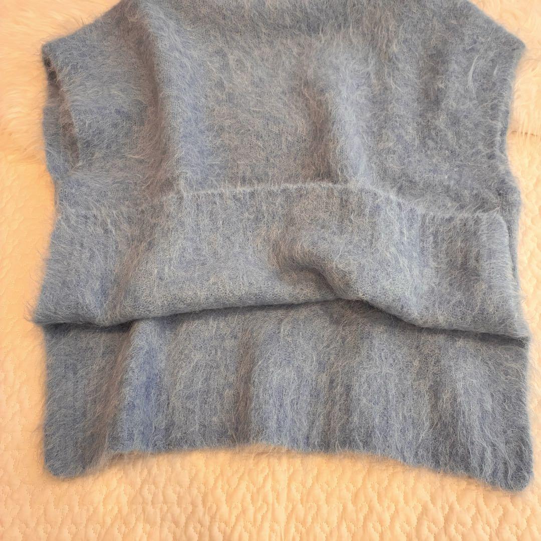美品♡ebure シャギースーリーアルパカハイネックノースリーブニット