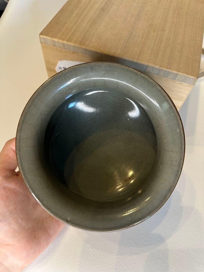 中国古董 骨董 宋時代 青磁香炉 箱付き　古い　香道具　茶道具　共箱付　室内装飾