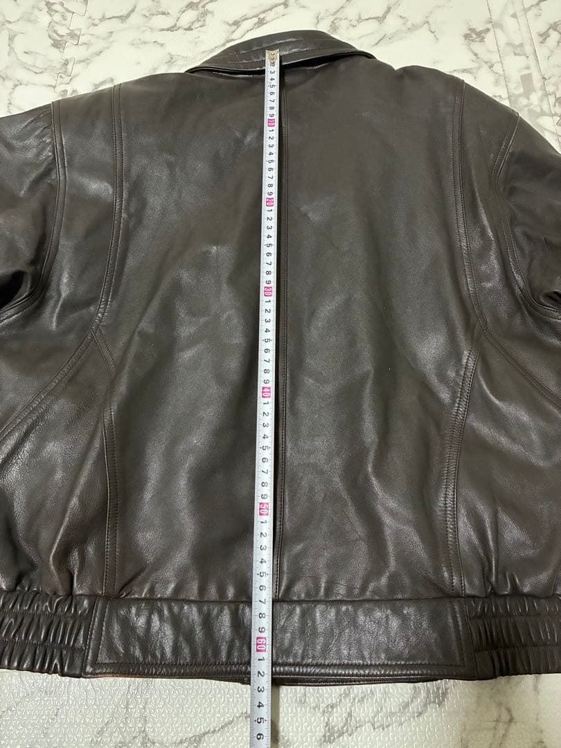 ★PIERRE BALMAIN ダークブラウン レザージャケット革ジャン牛革M