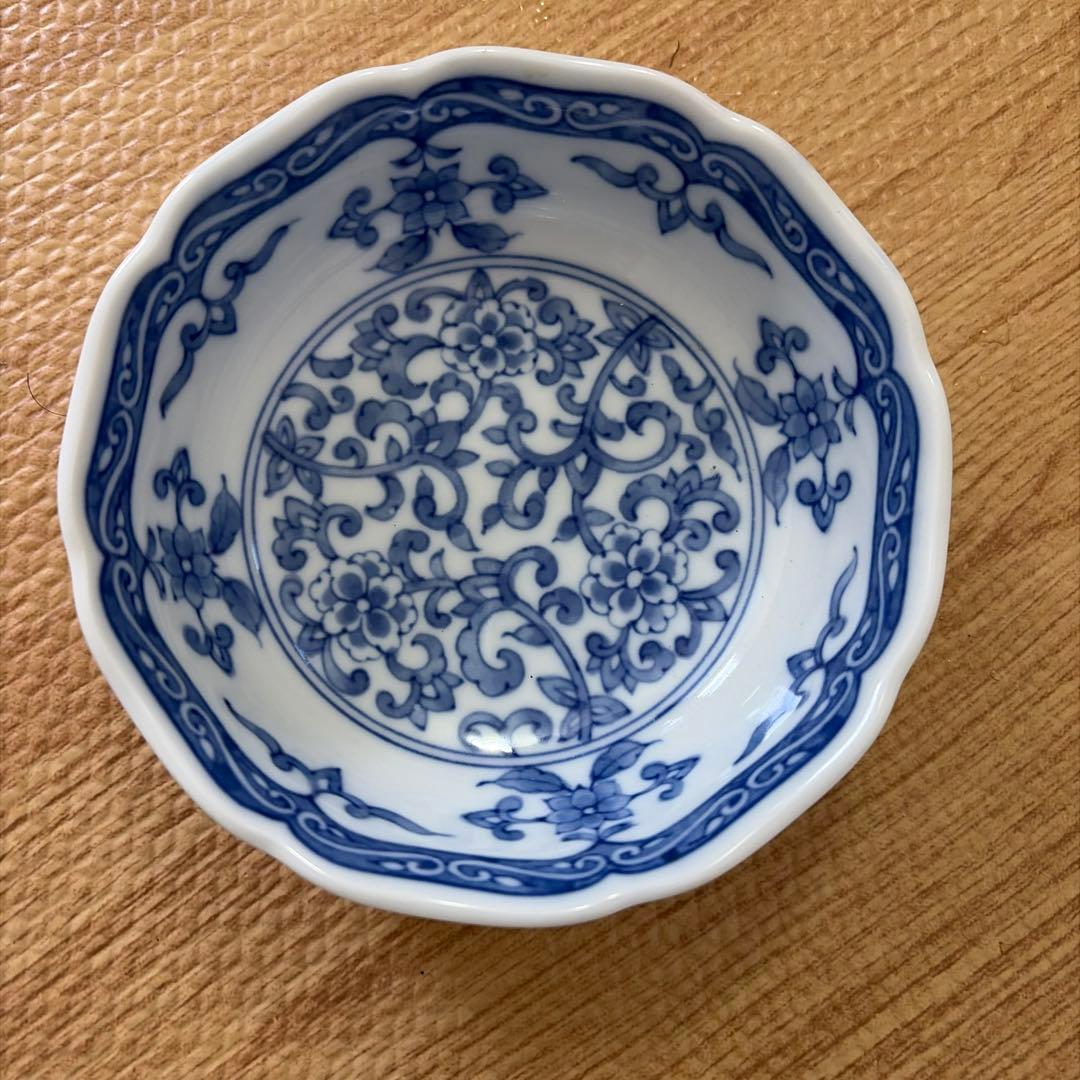 青と白の花柄 丼 3個セット✖️2高峰Kafuh