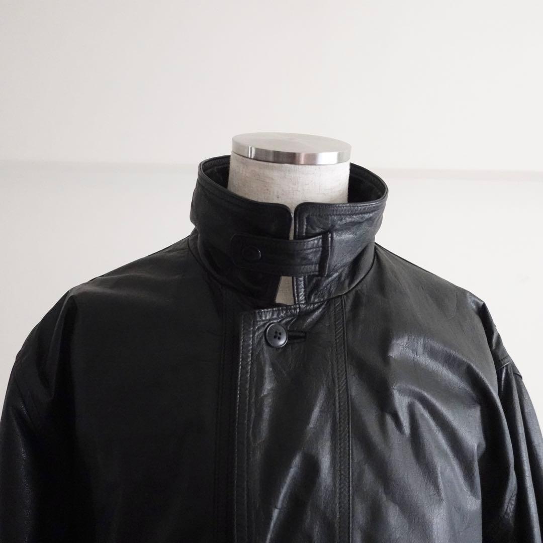 ジャケット・アウター 1980s VALENTINO Black Leather Car Coat