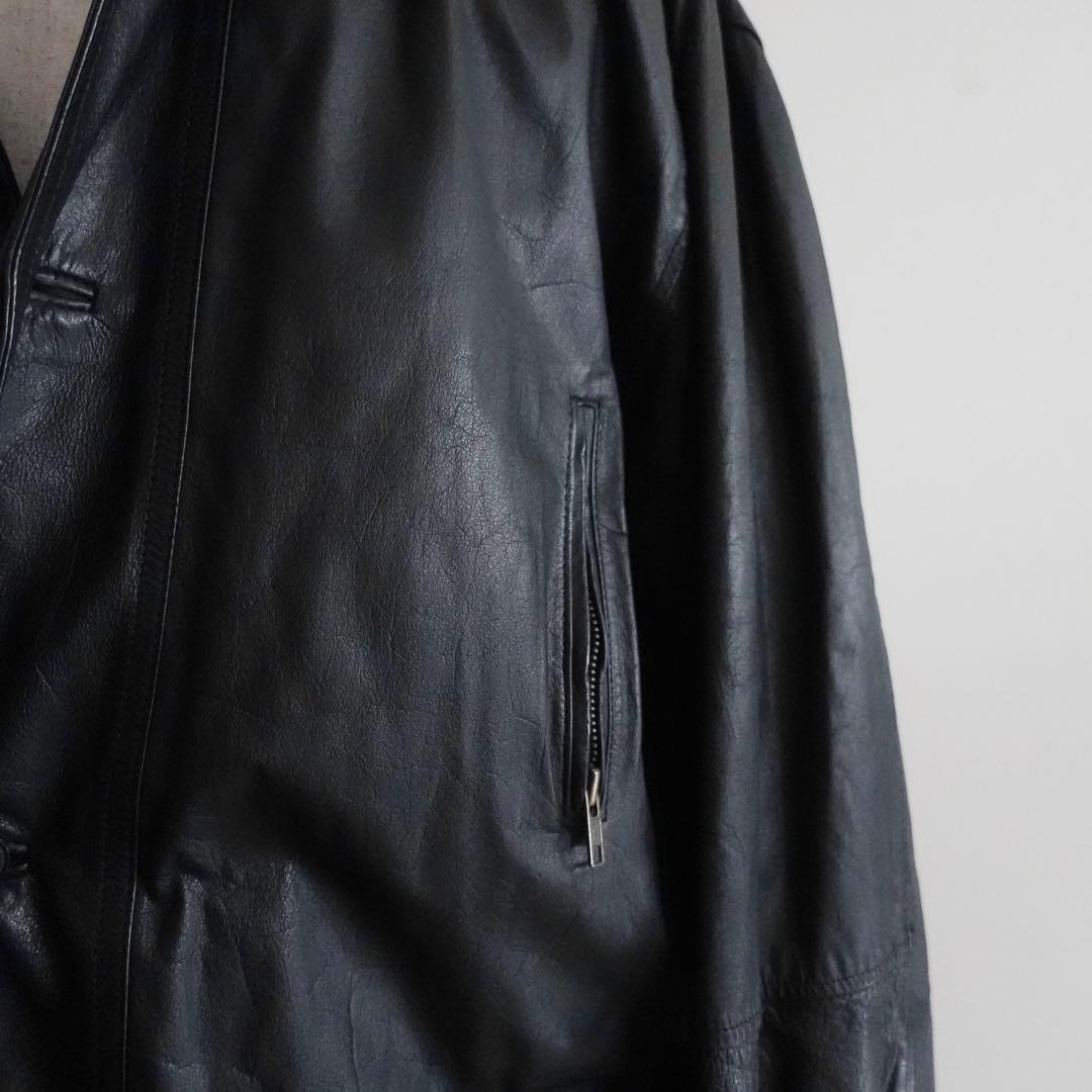 ジャケット・アウター 1980s VALENTINO Black Leather Car Coat