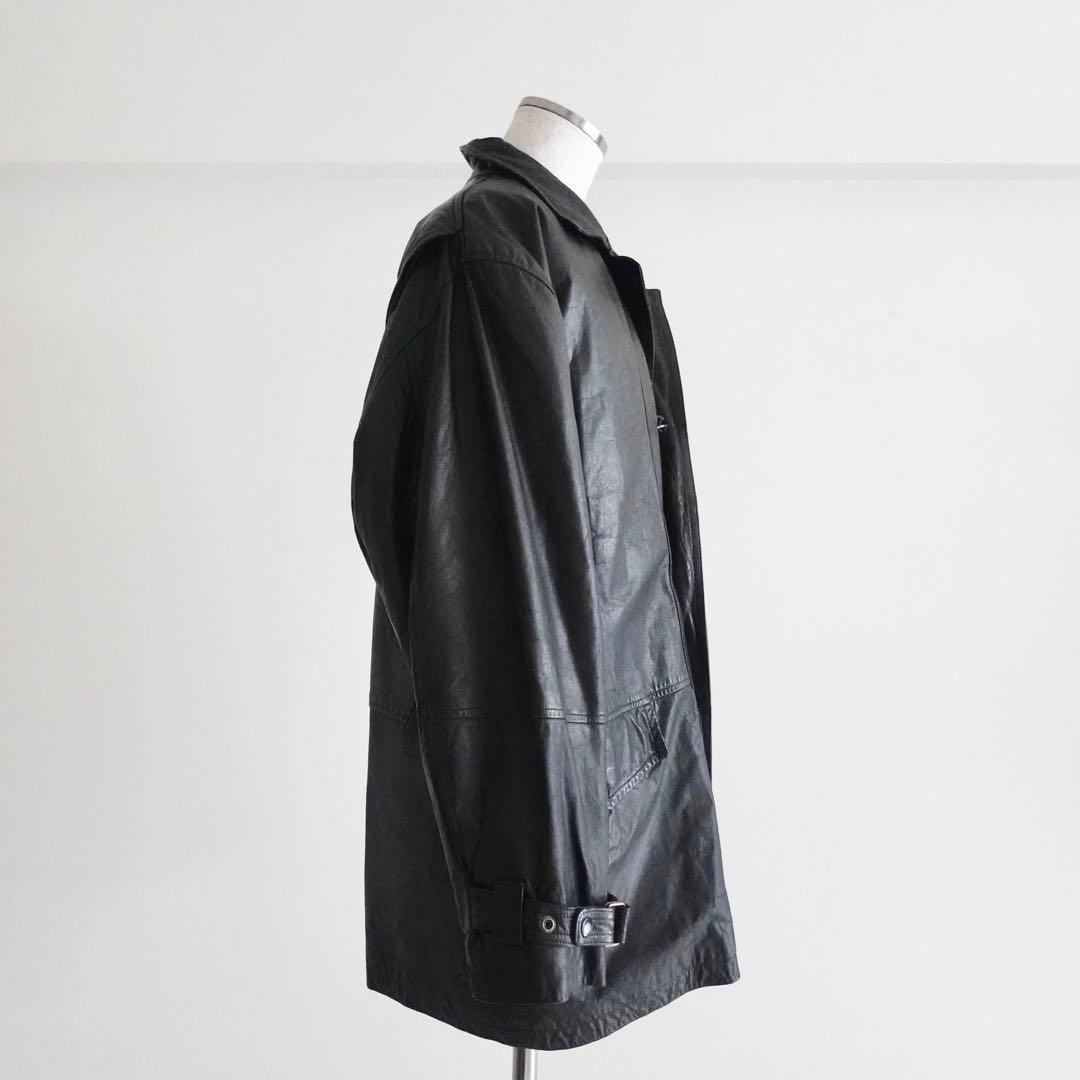 ジャケット・アウター 1980s VALENTINO Black Leather Car Coat