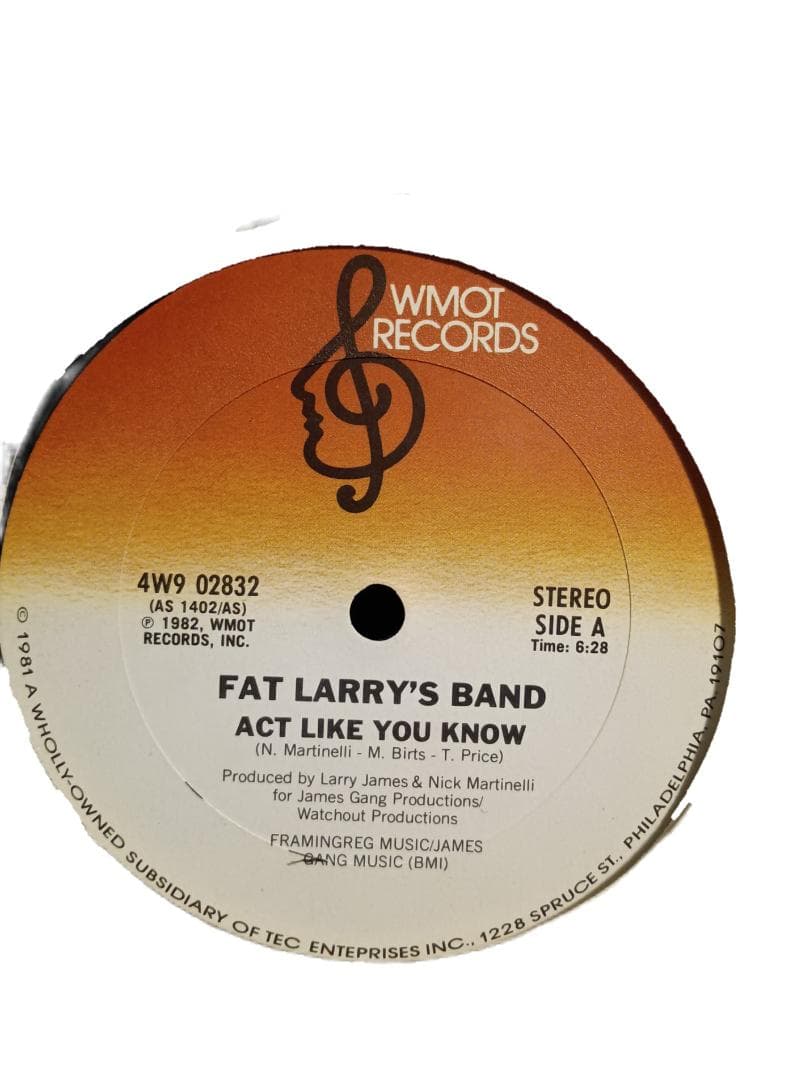 洋楽 FAT LARRY'S BAND ACT LIKE YOU KNOW US 12
