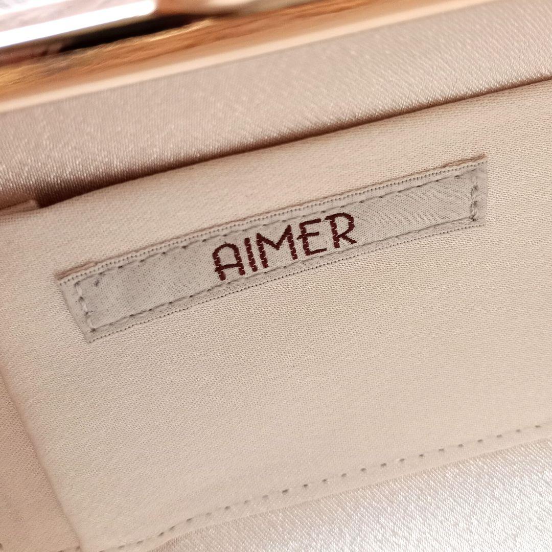 極美品　AIMER　エメ　クラッチバッグ　パーティーバッグ　メッシュ　サテン