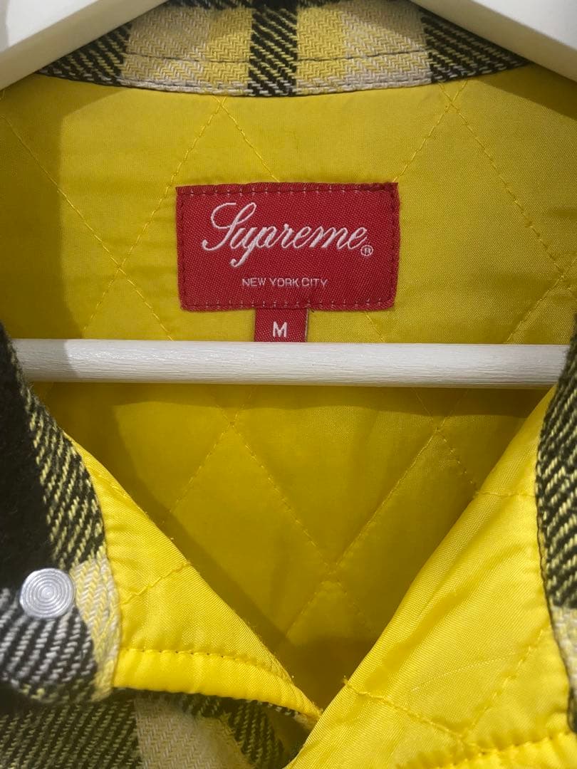 Supreme チェックキルティングジャケットM