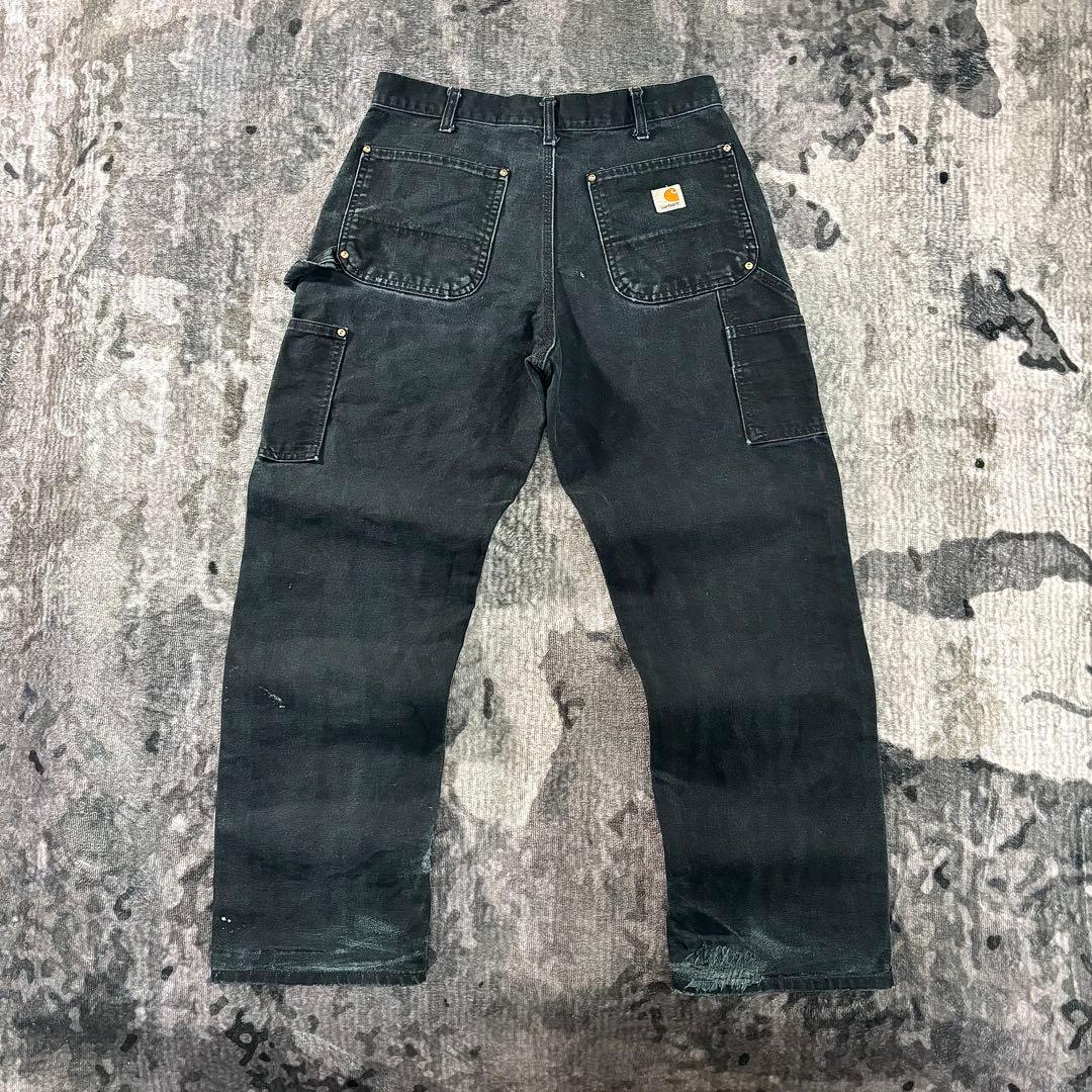 USA製 32×30 Carhartt フェードブラック 金ボタン 極上フェード