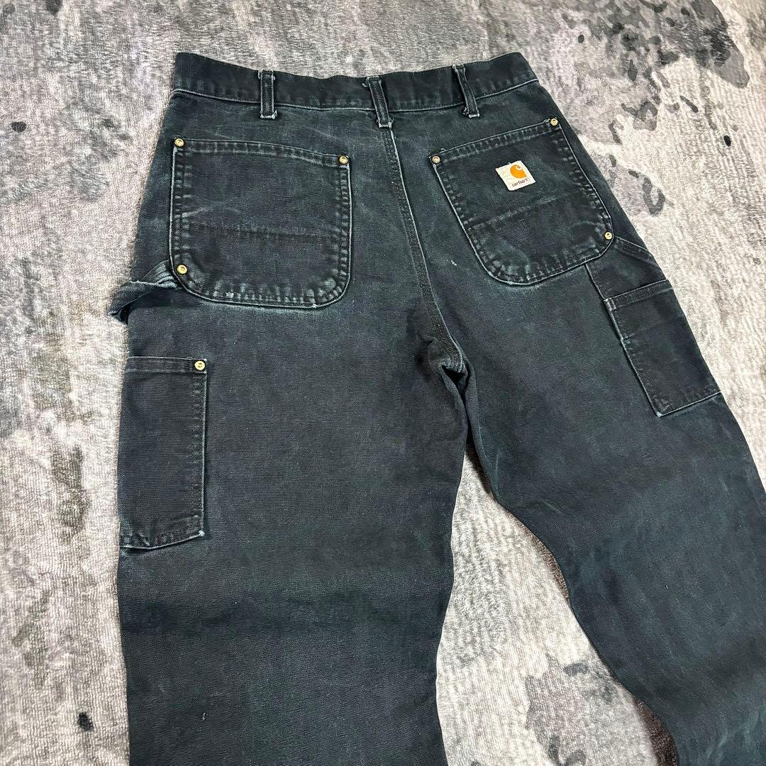 USA製 32×30 Carhartt フェードブラック 金ボタン 極上フェード