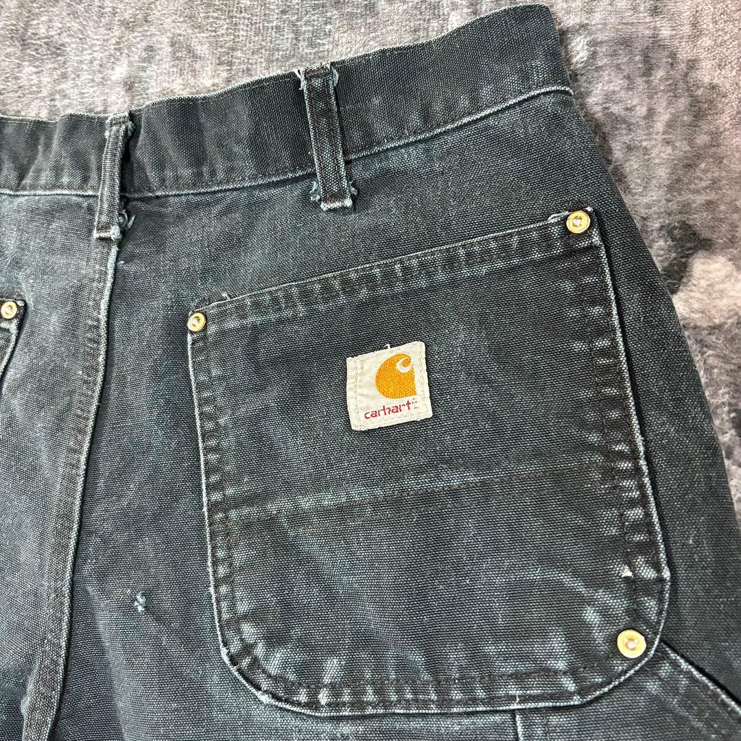 USA製 32×30 Carhartt フェードブラック 金ボタン 極上フェード