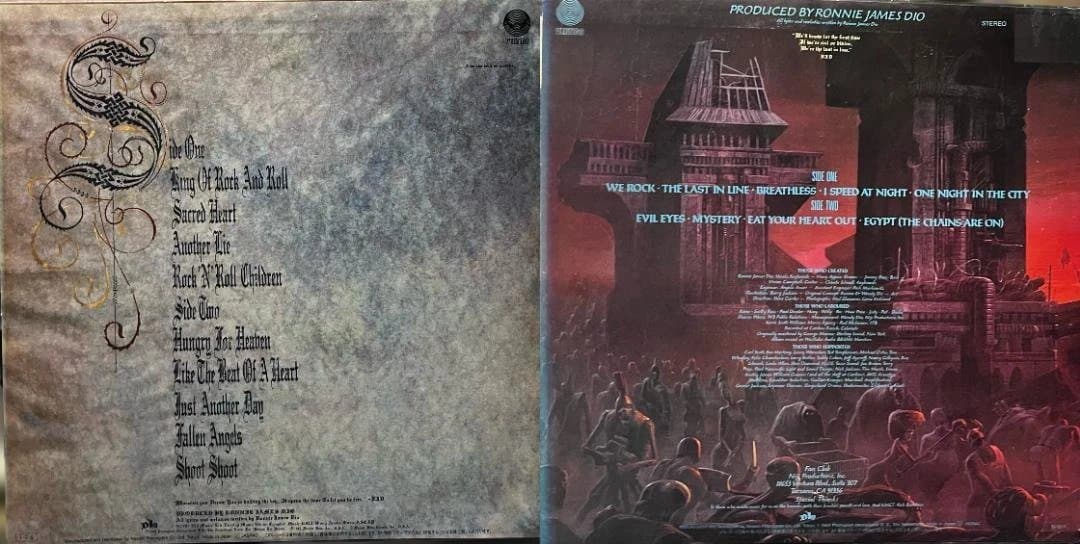 DIO「Sacred Heart」「The Last In₋」レコード2枚セット