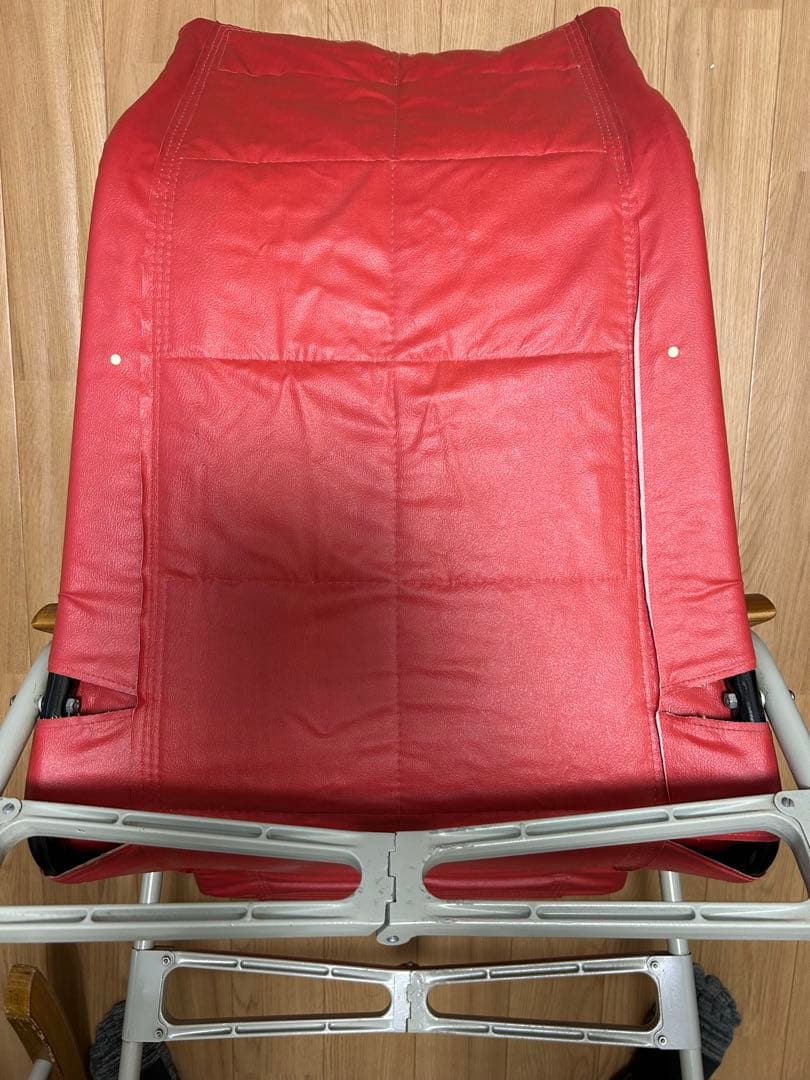 ニーチェア 木製 ロッキングチェア 折り畳み 1960-70年代 レトロ 赤