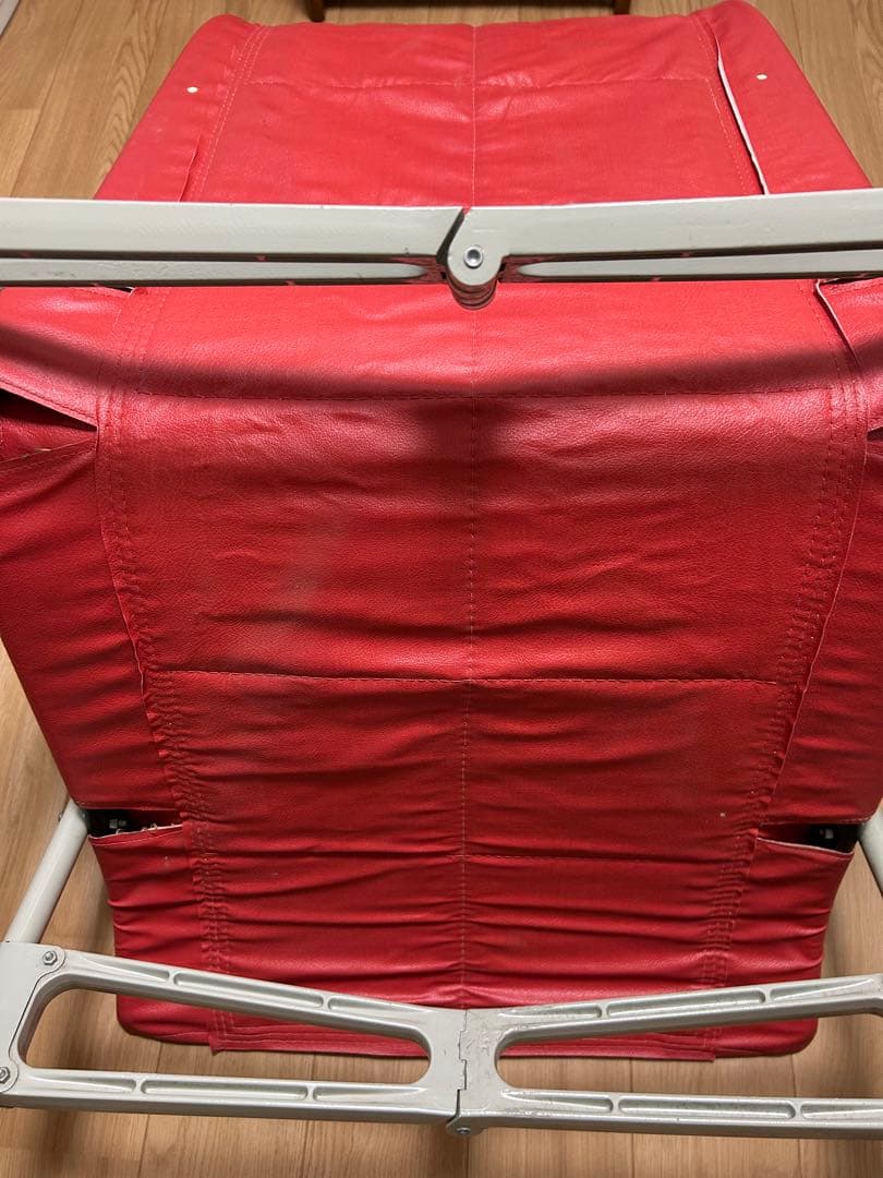 ニーチェア 木製 ロッキングチェア 折り畳み 1960-70年代 レトロ 赤