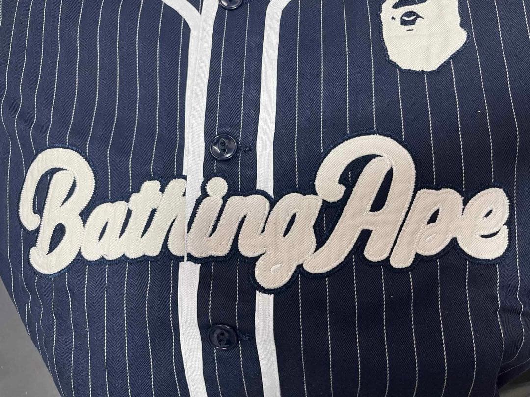 Bathing Ape ストライプ ベースボールシャツ