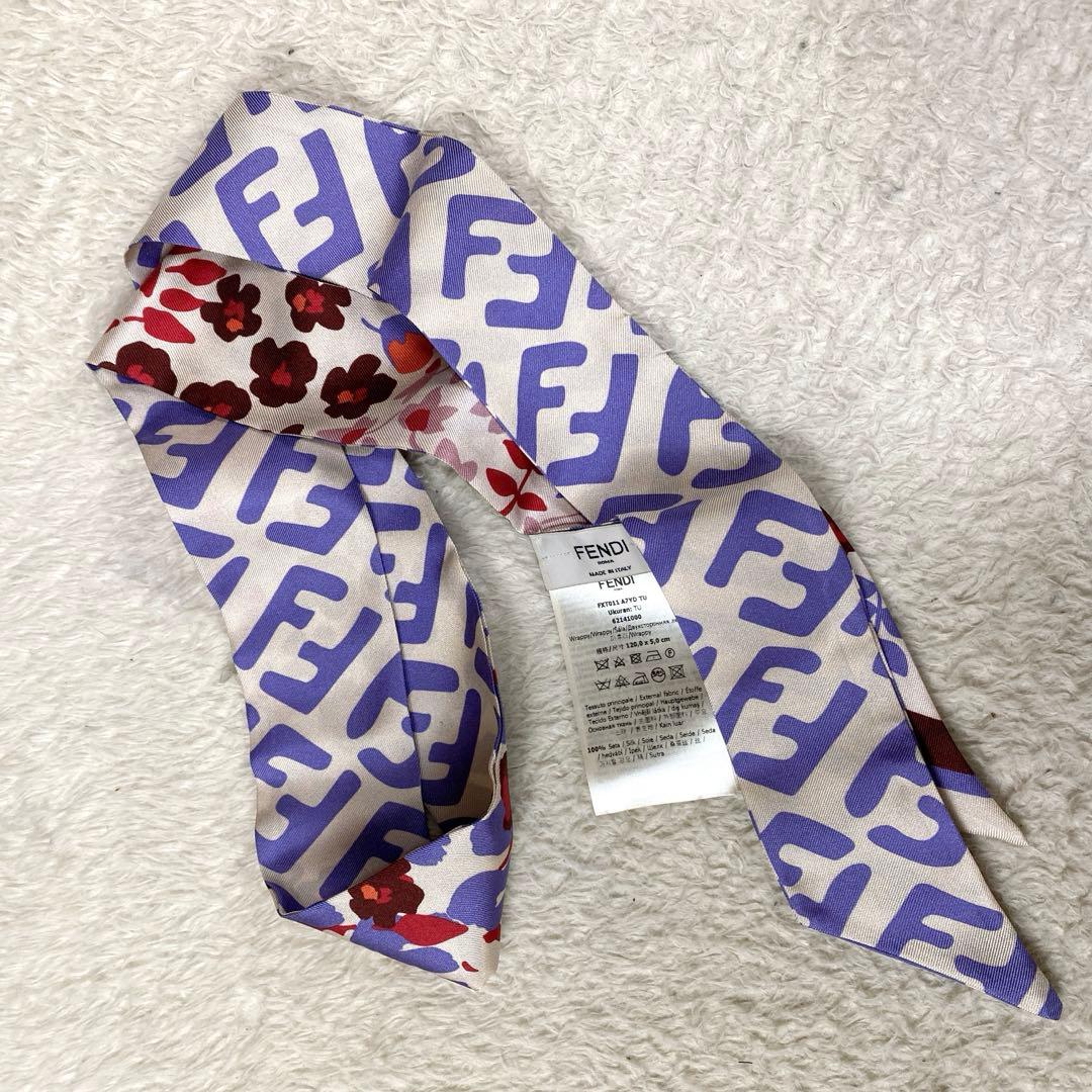 【未使用品】FENDI ラッピー FFロゴ　フローラル　シルク100%
