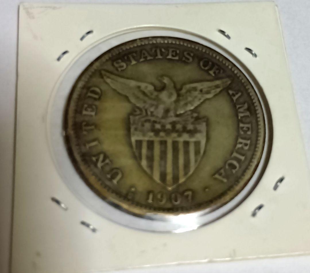 招*@様 フィリピン 1ペソ 旧貨幣 1907年製　銀貨