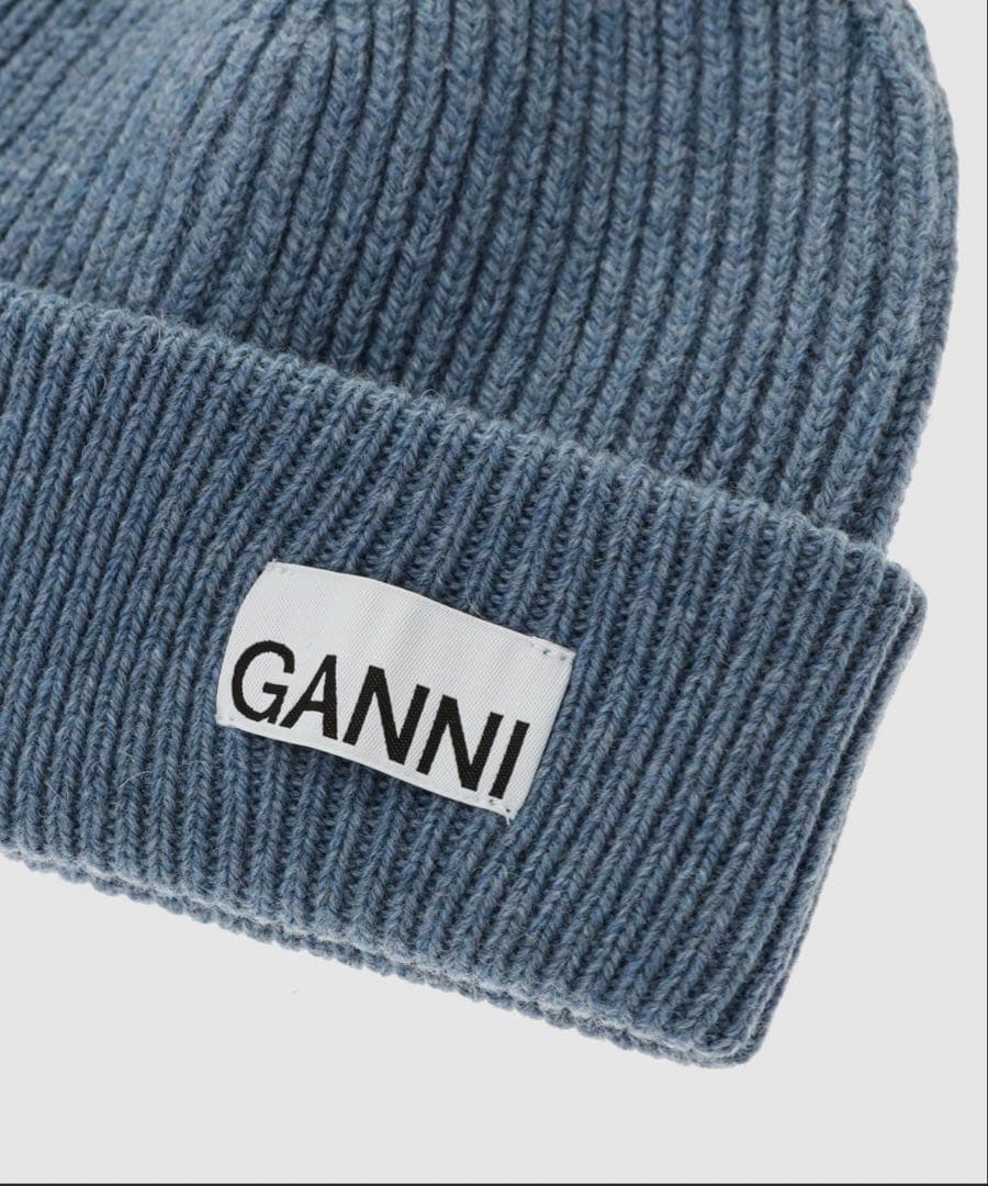 GANNI ブルー ニット帽