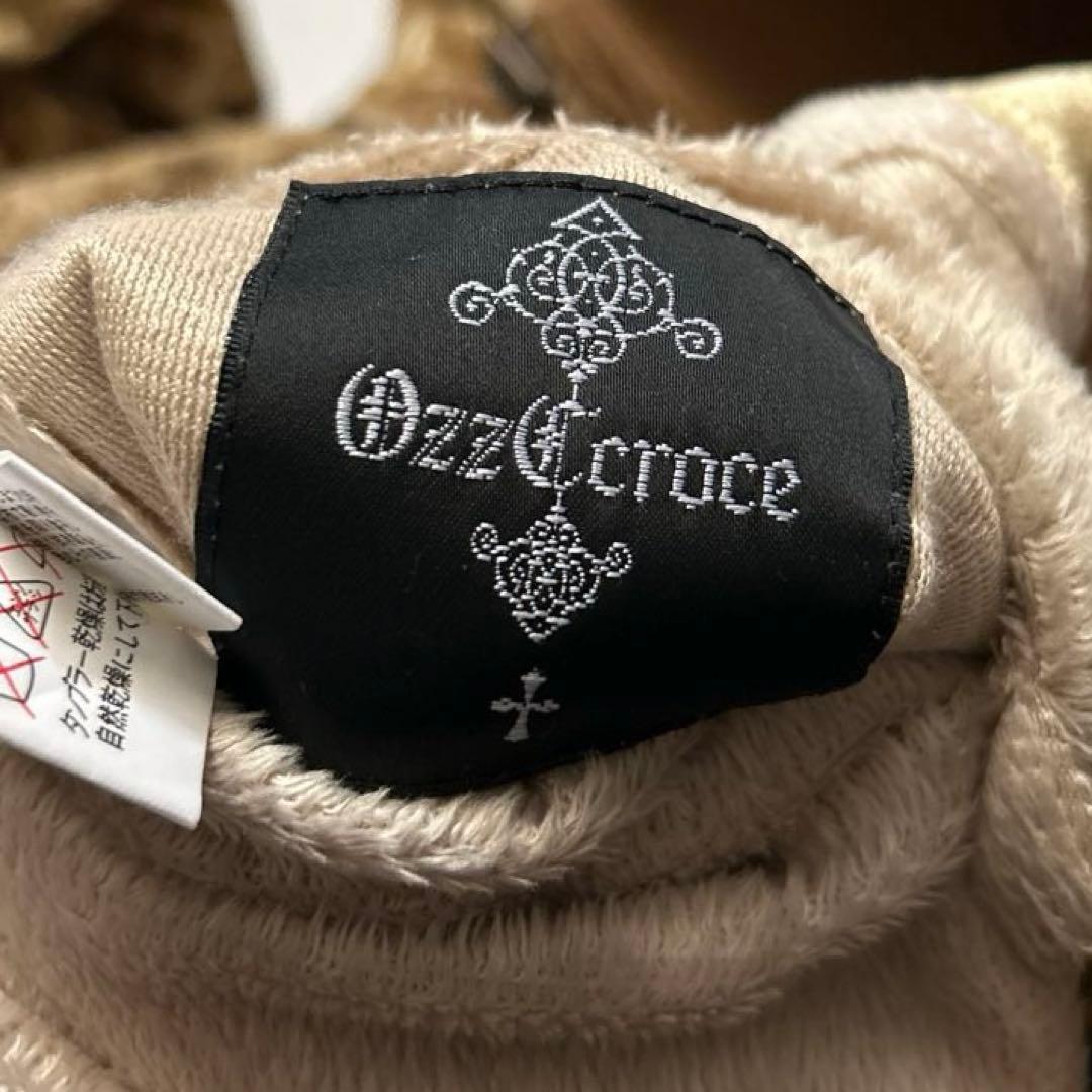 OzzCroceオッズクローチェベロアパーカー花刺繍レースリバーシブル