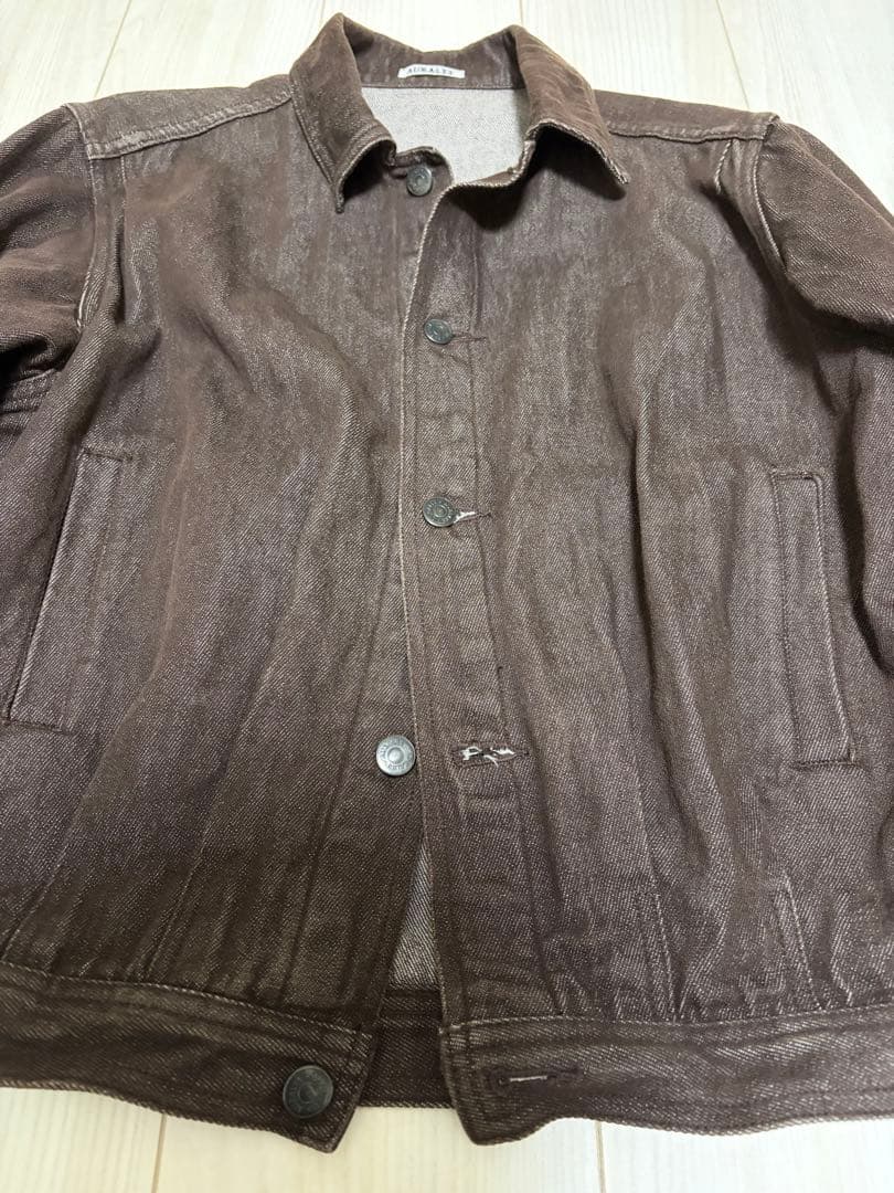 AURALEE WASHED HARD TWIST DENIM ブラウン