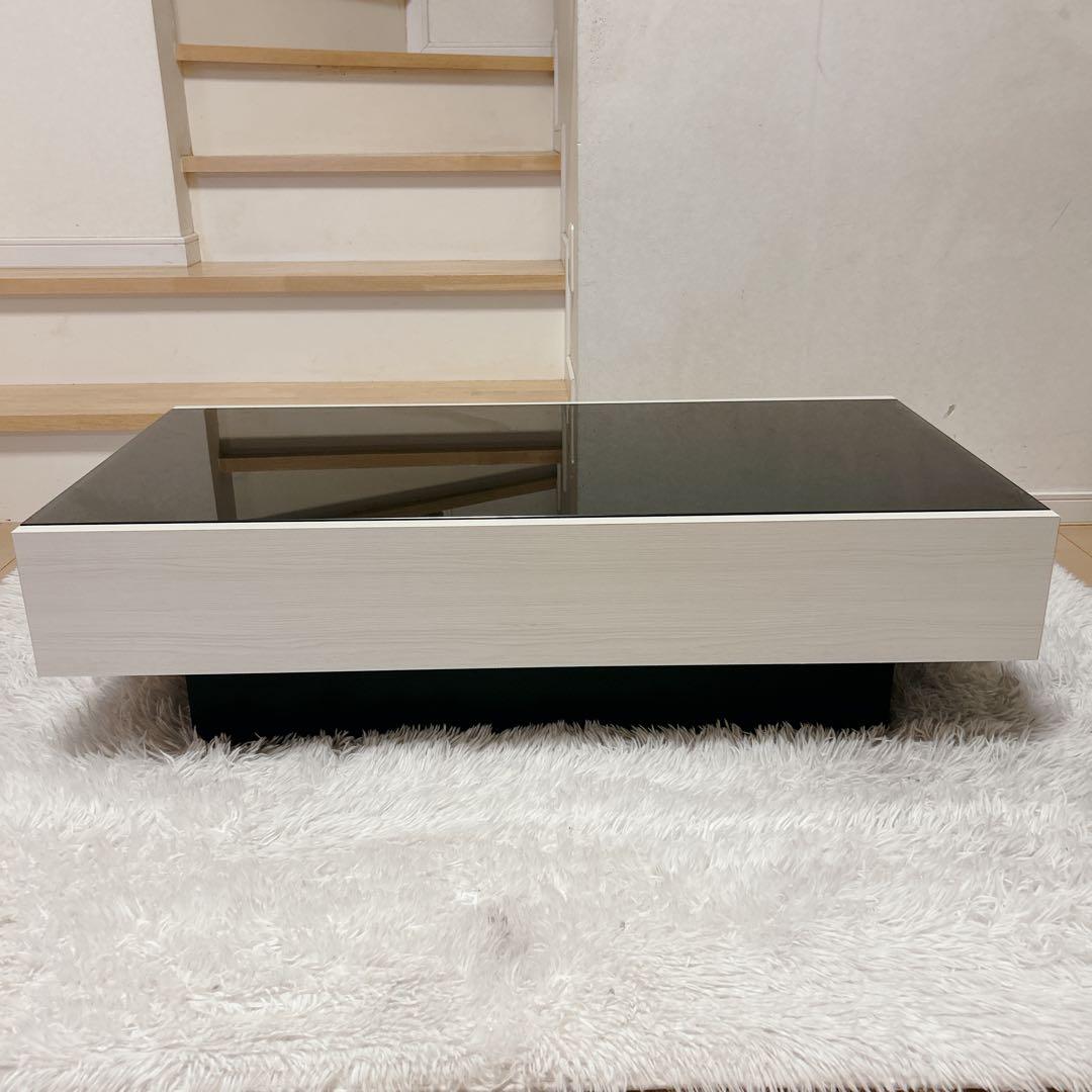 ローテーブル センター ガラストップ リビング 引き出し 大川家具