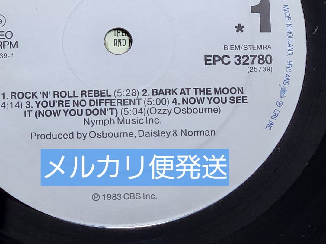 Ozzy Osbourne Bark at the Moon レコード Jake